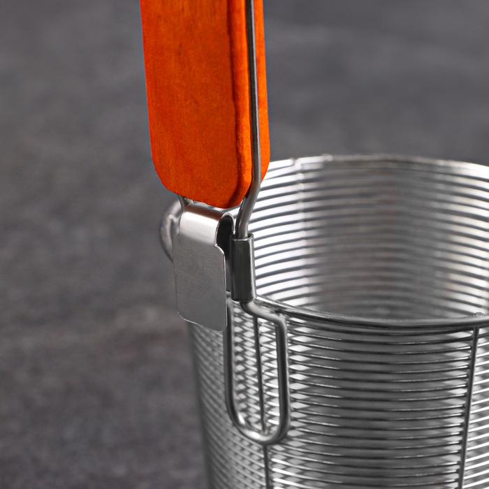 Корзинка для приготовления картошки фри, 31см, дерев ручка Корзинка для приготовления картошки фри, 31см, дерев ручка