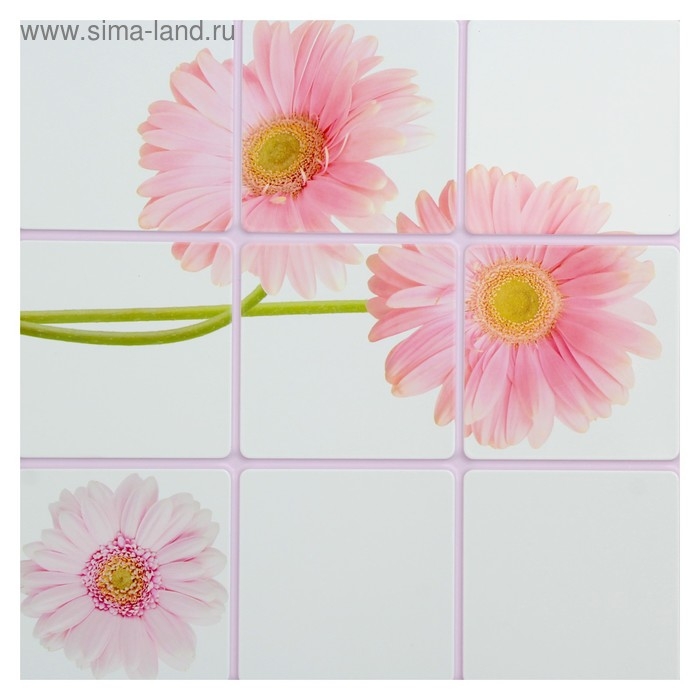 Панель ПВХ Плитка Розовые герберы 955 х 480 мм Панель ПВХ Плитка Розовые герберы 955 х 480 мм