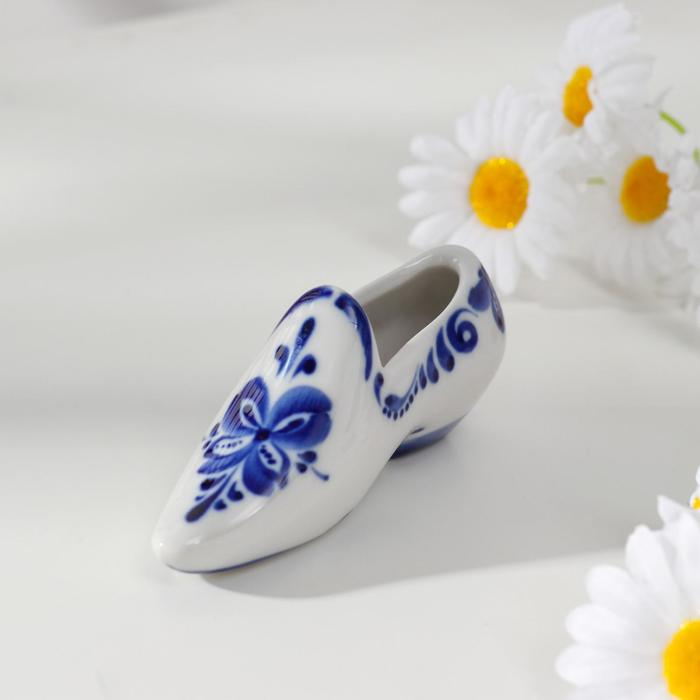 Сувенир  Сувенир "Туфелька",  1 сорт, гжель