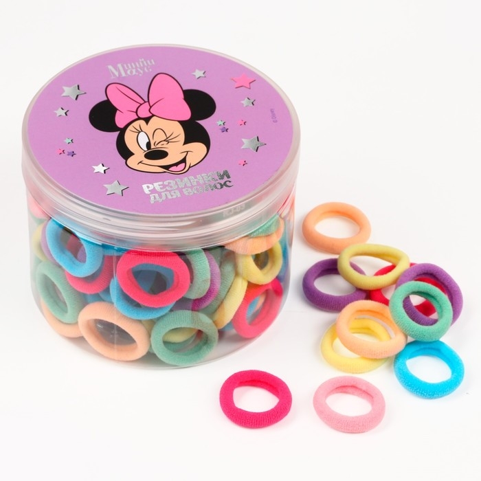 Набор резинок для волос 100 шт, 1.5 см, Минни Маус Набор резинок для волос 100 шт, 1.5 см, Минни Маус