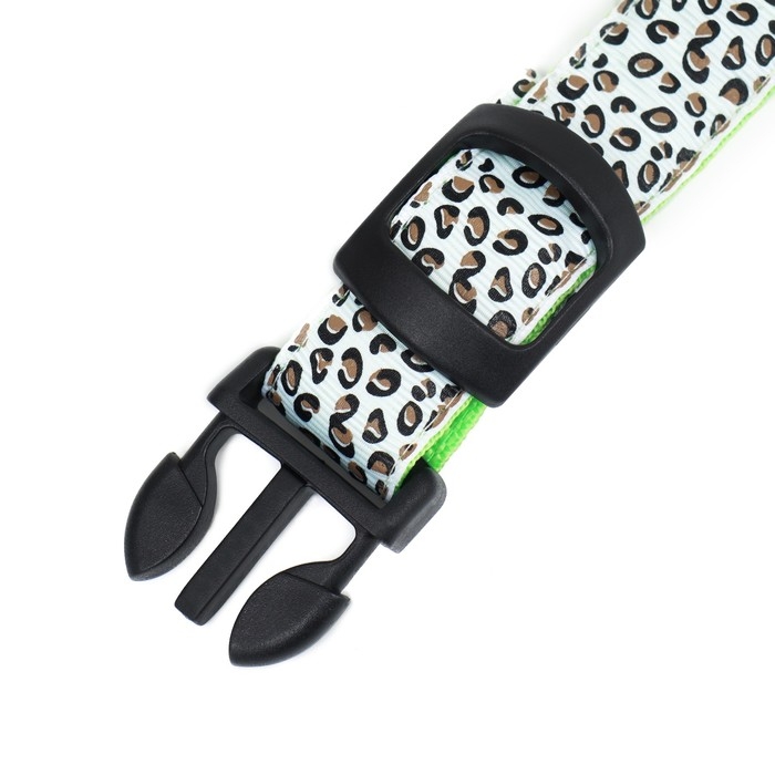 Ошейник с подсветкой Леопард 3 режима свечения размер XL, ОШ 60-70 х 2,5 см зелёный Ошейник с подсветкой Леопард 3 режима свечения размер XL, ОШ 60-70 х 2,5 см зелёный