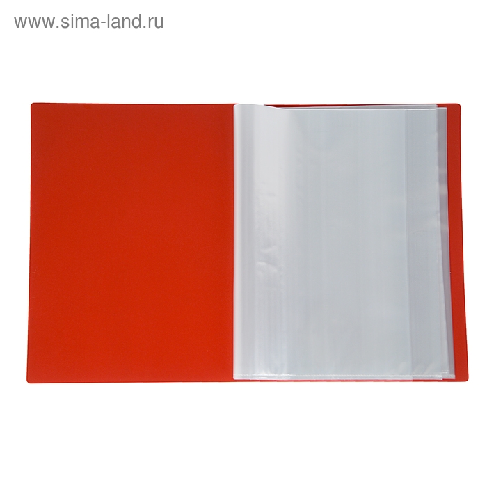 Папка с 60 вкладышами А4, 500 мкм, Calligrata, текстура Папка с 60 вкладышами А4, 500 мкм, Calligrata, текстура "песок", красная