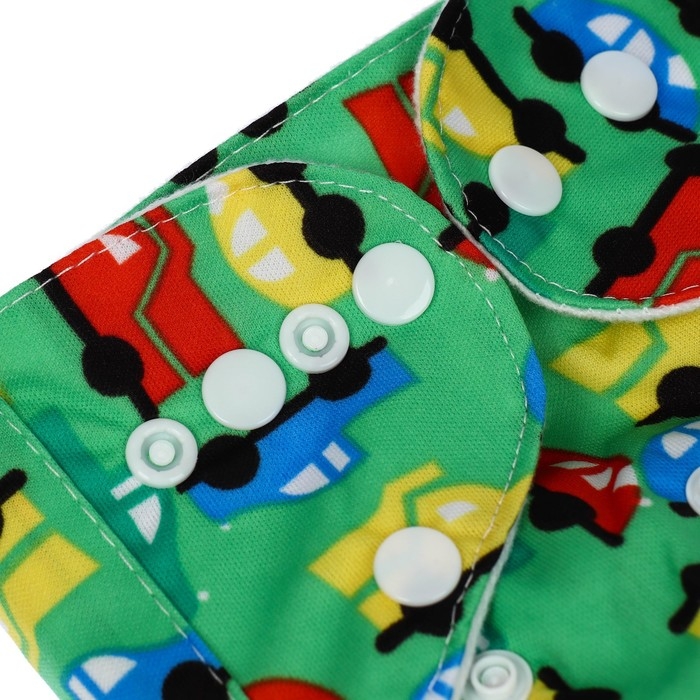 Трусики-подгузник, многоразовый «Машинки», цвет зеленый, Крошка Я