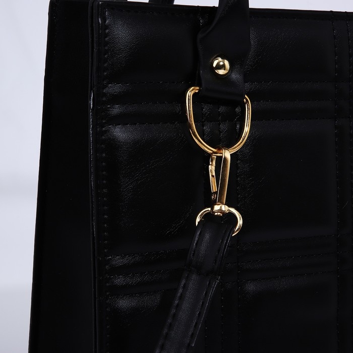 Сумка женская тоут на молнии, цвет чёрный Сумка женская тоут на молнии, цвет чёрный