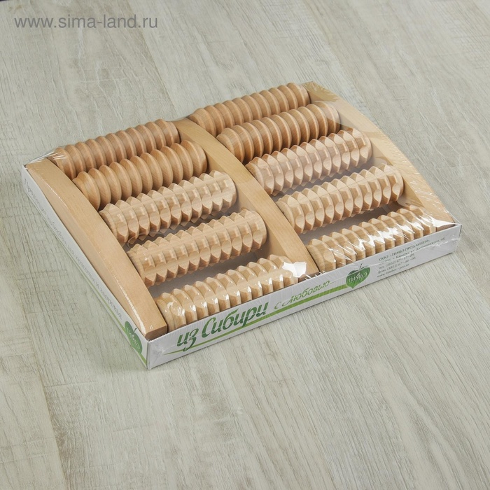 Массажёр «Счёты», 19 × 24,5 × 4 см, 5 комбинированных рядов, цвет «светлое дерево» Массажёр «Счёты», 19 × 24,5 × 4 см, 5 комбинированных рядов, цвет «светлое дерево»