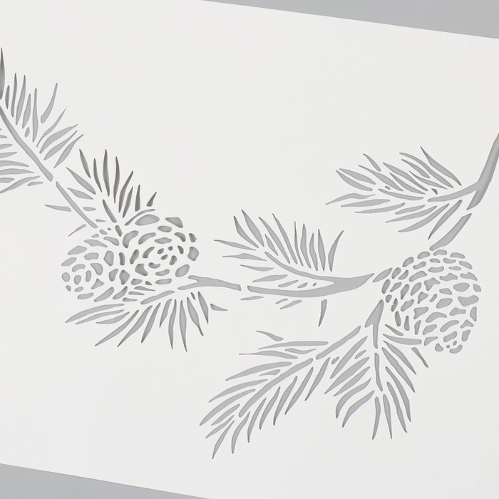 Трафарет пластиковый Трафарет пластиковый "Веточка ели", размер 16х24 см