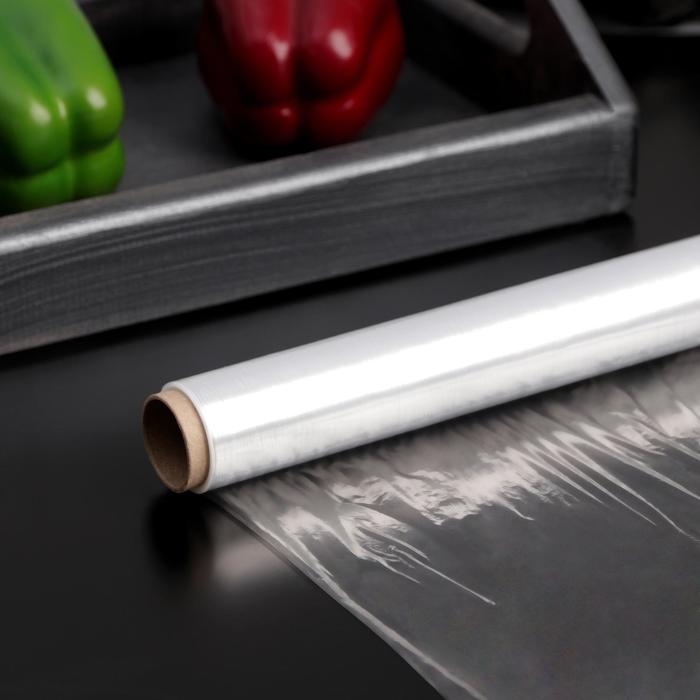 Плёнка пищевая Доляна, 30 см × 200 м, 8 мкм, цвет белый Плёнка пищевая Доляна, 30 см × 200 м, 8 мкм, цвет белый