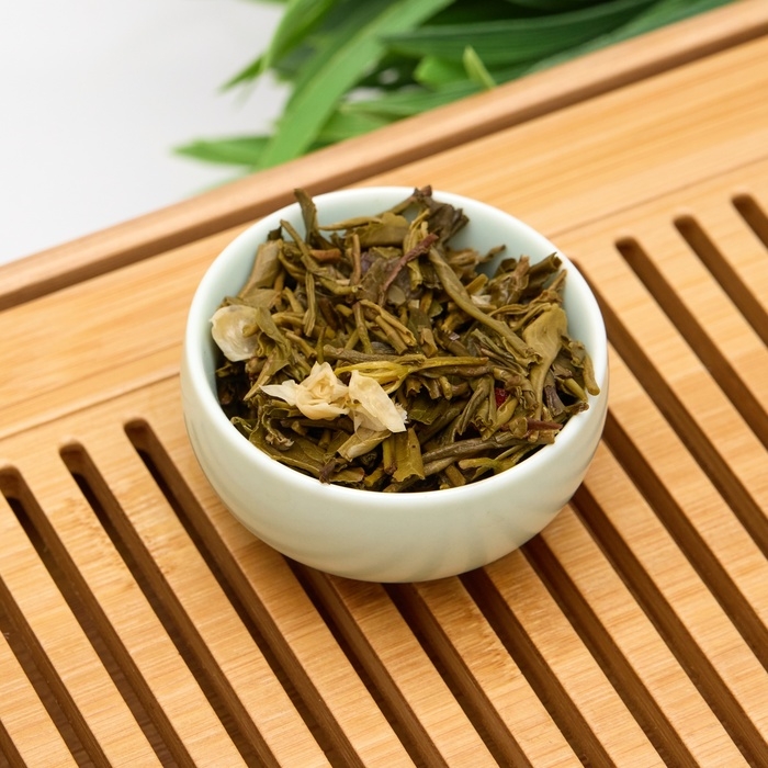 Китайский зеленый жасминовый чай Китайский зеленый жасминовый чай "Жасминовый снегопад, Моли Пяо Сюэ", 100 г, 2023 г