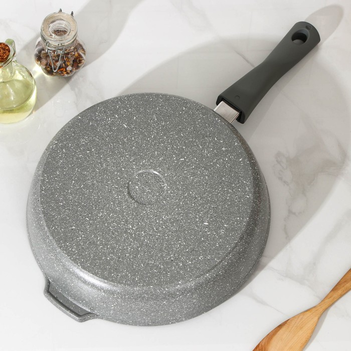 Сковорода, d=28 см, съёмная ручка, антипригарное покрытие, цвет светлый мрамор Сковорода, d=28 см, съёмная ручка, антипригарное покрытие, цвет светлый мрамор