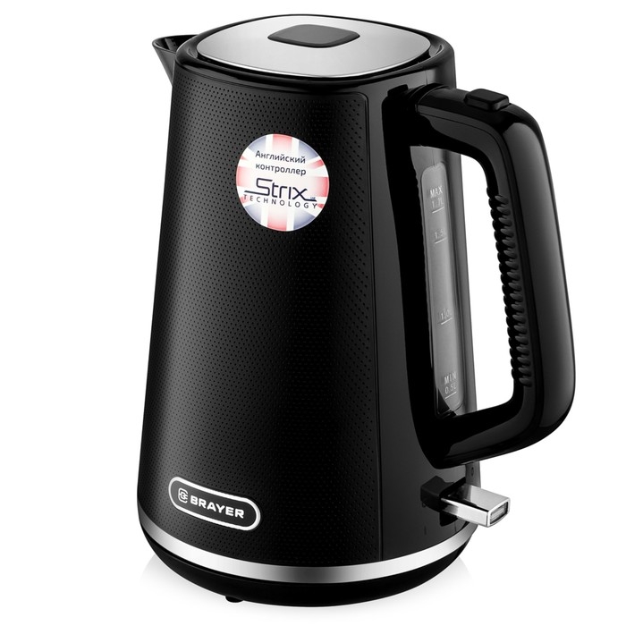 Чайник электрический BRAYER 1072BR, пластик, 1.7 л, 2200 Вт, чёрный Чайник электрический BRAYER 1072BR, пластик, 1.7 л, 2200 Вт, чёрный
