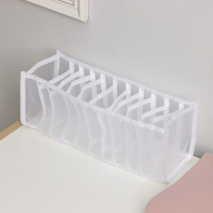 Органайзер для хранения белья «Пыльца», 11 отделений, 32×10×12 см, цвет белый Органайзер для хранения белья «Пыльца», 11 отделений, 32×10×12 см, цвет белый