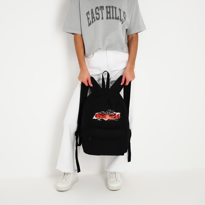 Рюкзак школьный молодёжный «Аниме», 29х12х37, отдел на молнии, н/карман, чёрный Рюкзак школьный молодёжный «Аниме», 29х12х37, отдел на молнии, н/карман, чёрный