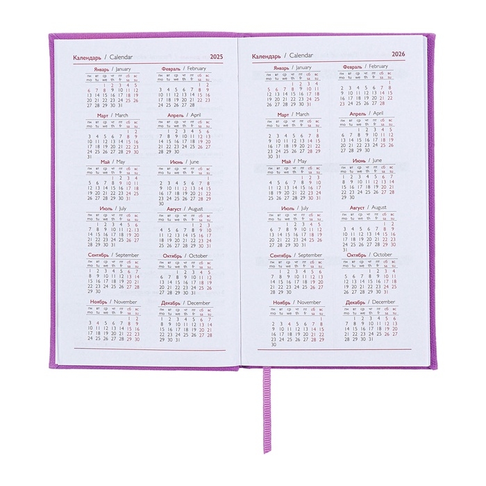 Еженедельник датированный 2025 года, 85х145 мм, 64 листа ESCALADA, твердая обложка из искусственной кожи, блинтовое тиснение, блок 70 г/м², сиреневый Еженедельник датированный 2025 года, 85х145 мм, 64 листа ESCALADA, твердая обложка из искусственной кожи, блинтовое тиснение, блок 70 г/м², сиреневый