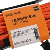 Удлинитель на рамке Luazon Lighting ECO, 1 розетка,ПВС 2х0.75, 6 А, 1300 Вт, IP 20, 10м, Оранжевый