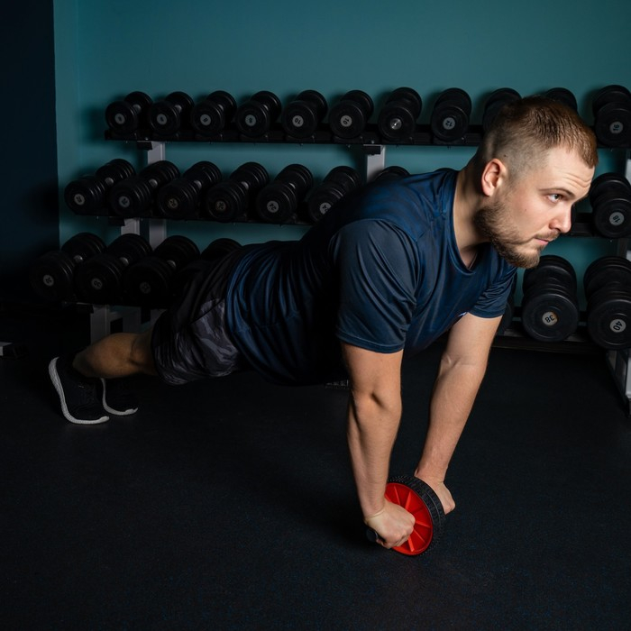 Ролик для пресса ONLYTOP, 2 колеса, 20х17х17 см, цвета МИКС Ролик для пресса ONLYTOP, 2 колеса, 20х17х17 см, цвета МИКС