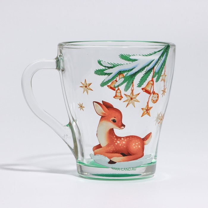 Новый год. Набор кружек стеклянных &laquo;Тепла и уюта!&raquo;, 2 шт