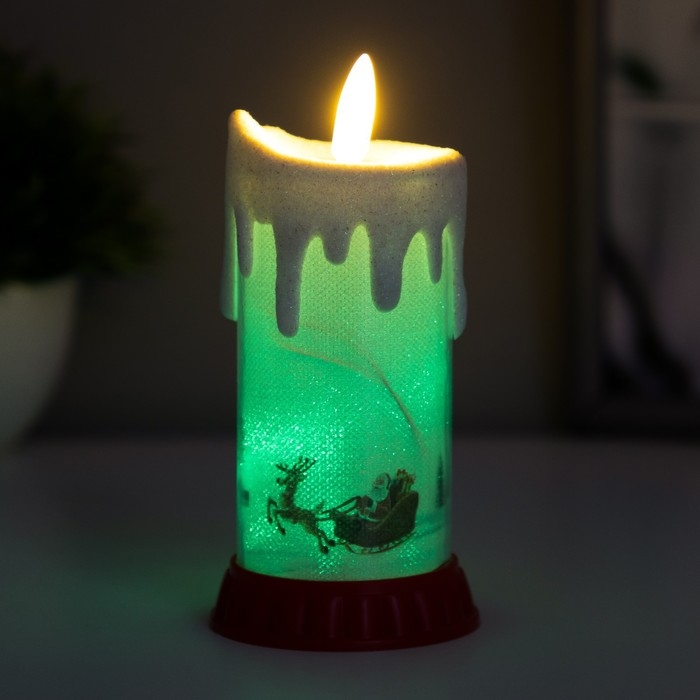 Ночник Ночник " Морозная свеча" LED RGB от батареек LR44 6х6х10 см RISALUX