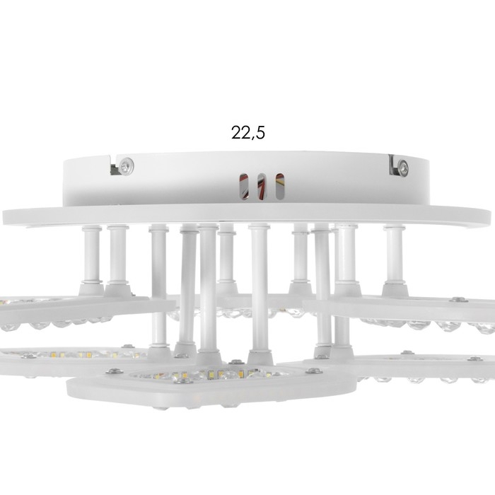 Люстра с ПДУ Люстра с ПДУ "Алина" LED 150Вт 3000-6000Вт RGB белый 60х60х13,5см BayerLux