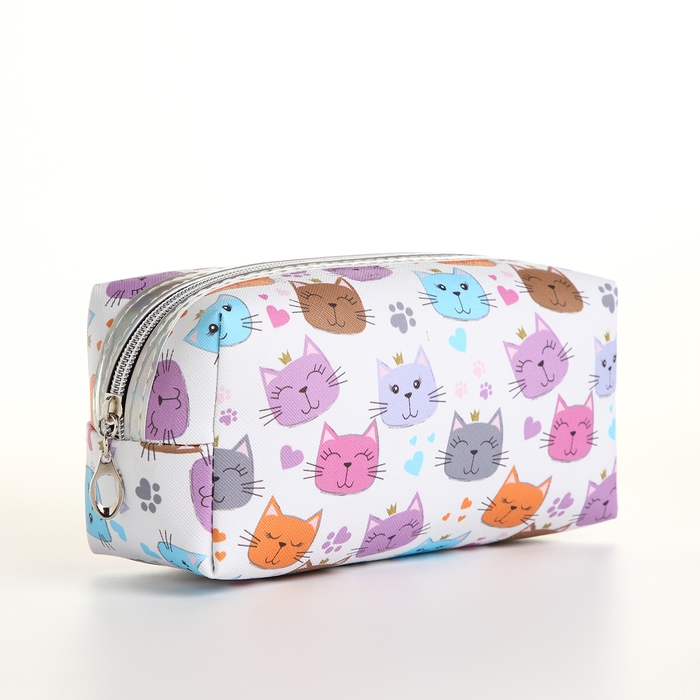 Косметичка на молнии, цвет белый/разноцветный Косметичка на молнии, цвет белый/разноцветный