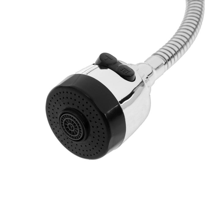 Смеситель для кухни  Смеситель для кухни "ЦС-СМ" ЭМ902044, двухвентильный, на гайке, гибкий излив, хром