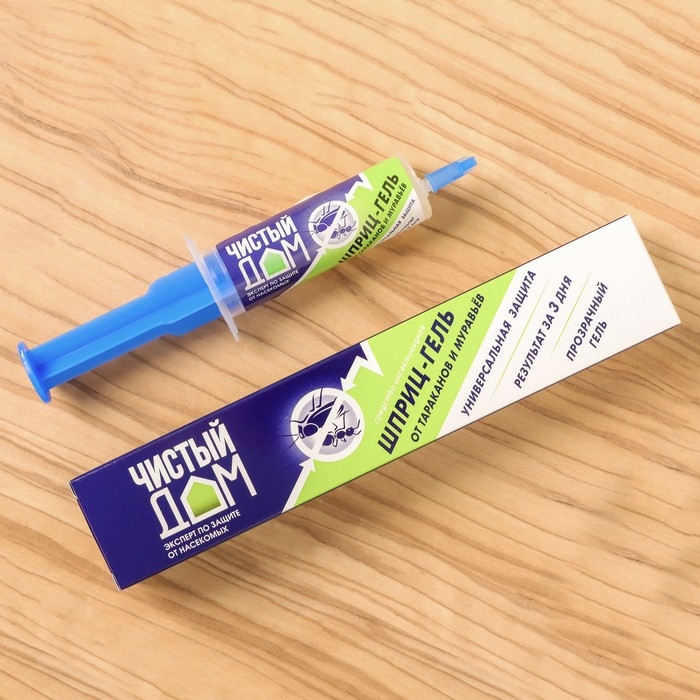 Гель от тараканов и муравьев всех видов Чистый дом универсальный шприц 20 мл Гель от тараканов и муравьев всех видов Чистый дом универсальный шприц 20 мл