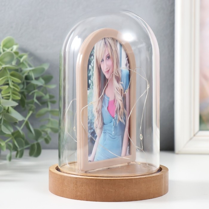 Фоторамка 7х12 см свет  Фоторамка 7х12 см свет "Арка в колбе" от батареек 3хLR1130 11х11х18 см