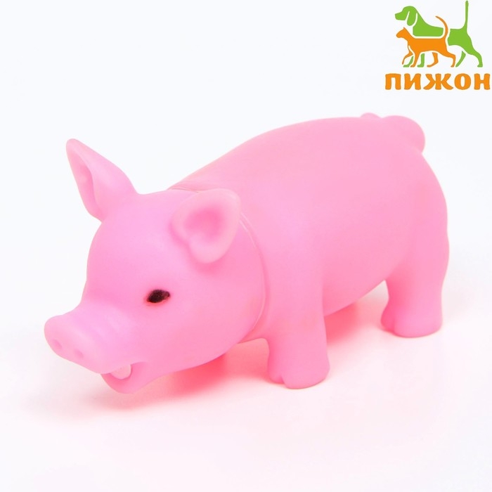 Игрушка пищащая  Игрушка пищащая "Маленький поросёнок" для собак, 9 см, бледно-розовая