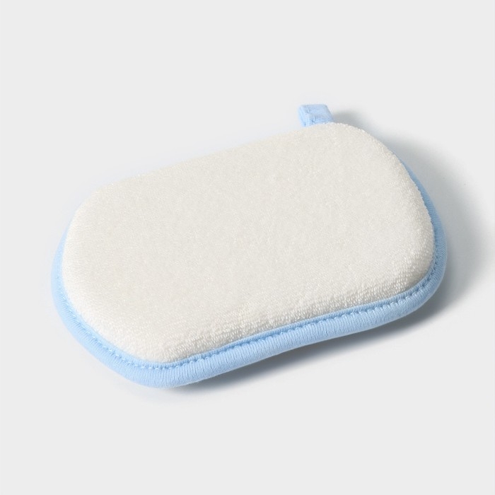 Мочалка детская для купания Доляна «Енот», детская, 12×8 см, голубая Мочалка детская для купания Доляна «Енот», детская, 12×8 см, голубая