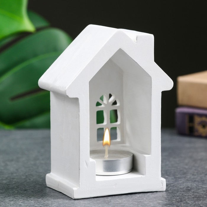 Подсвечник  Подсвечник "Домик" белый, 12х8,5х6см