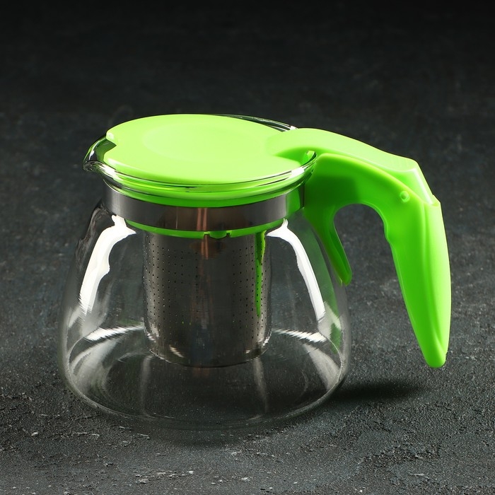 Чайник стеклянный заварочный «Джулиан», 700 мл, с металлическим ситом, цвет МИКС Чайник стеклянный заварочный «Джулиан», 700 мл, с металлическим ситом, цвет МИКС