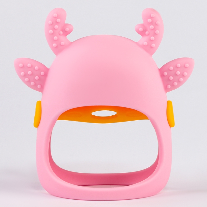 Прорезыватель для зубов «Оленёнок», силиконовый, цвет розовый