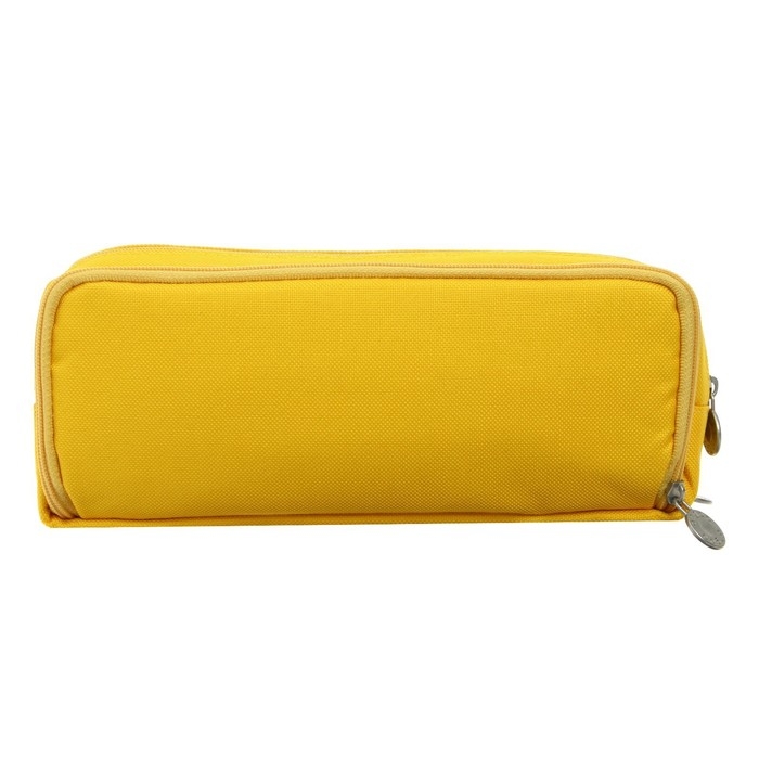 Пенал школьный на молнии 3-х секционный, жёлтый Пенал школьный на молнии 3-х секционный, жёлтый