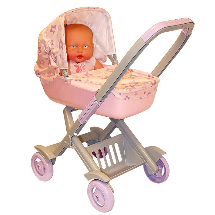 Прогулочная коляска для пупса, большая, МИКС Прогулочная коляска для пупса, большая, МИКС