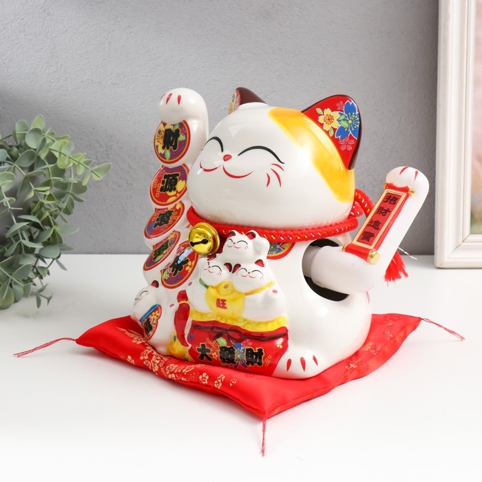 Маятник керамика Маятник керамика "Манэки-нэко как источник благополучия" от батареек 16х23х19,5 см