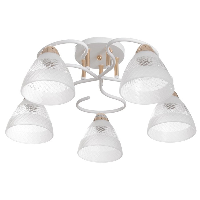 Люстра Люстра "Линда" 5х60Вт Е27 Белый, золото 55х55х23см