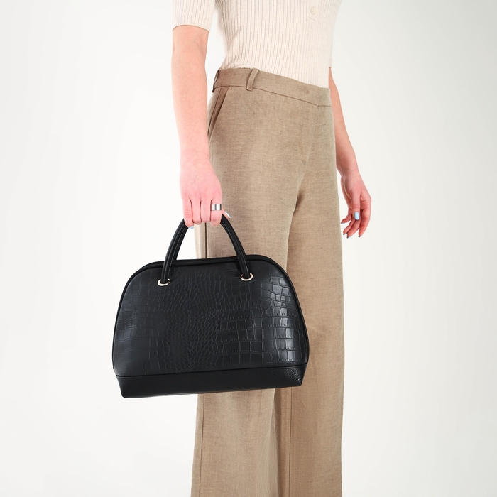 Сумка женская TEXTURA, тоут, средний размер, цвет чёрный