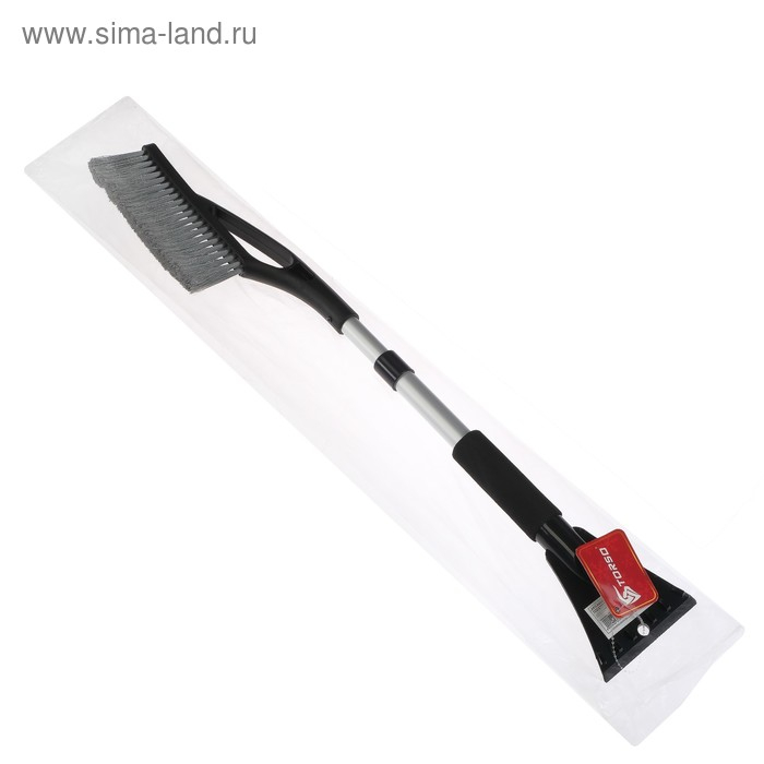 Щетка сметка TORSO, 69-88 см, со скребком, телескопическая, мягкая ручка, серый Щетка сметка TORSO, 69-88 см, со скребком, телескопическая, мягкая ручка, серый