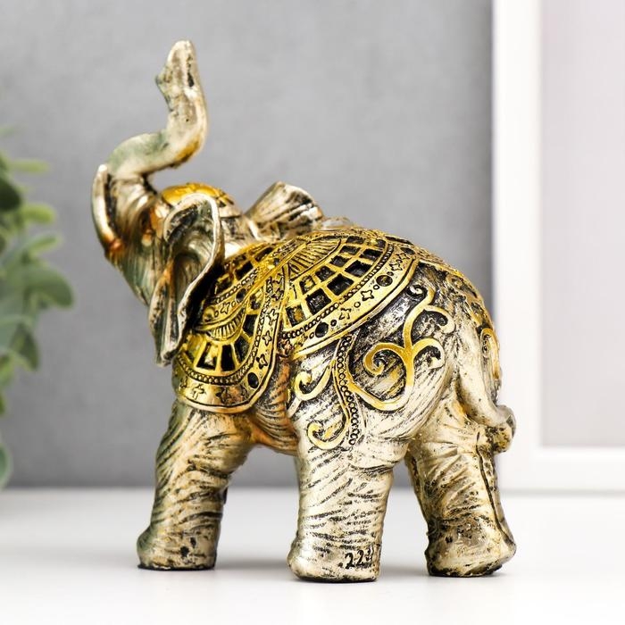 Сувенир полистоун Сувенир полистоун "Слон с рисунками на попоне" набор 2шт. 14,5х13х5,7 см