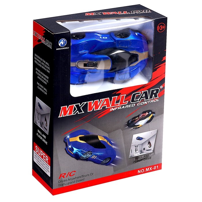 Антигравитационная машинка Racer, радиоуправление, ездит по стенам, цвет синий