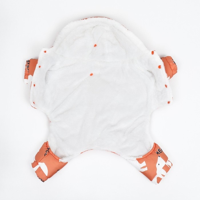 Комбинезон "Стиляга", размер S (ДС 25 см, ОШ 29 см, ОГ  40 см)  белый/оранжевый