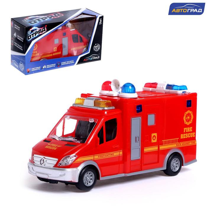 Машина «Пожарная служба», световые и звуковые эффекты, работает от батареек