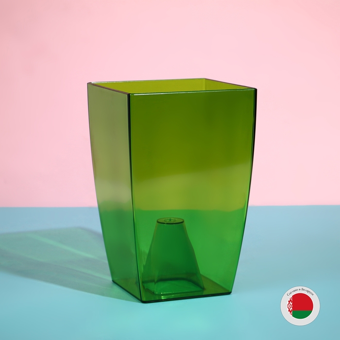 Горшок для орхидей, 2 л, 12,5 &times; 19,5 см, пластик, прозрачно-зелёный
