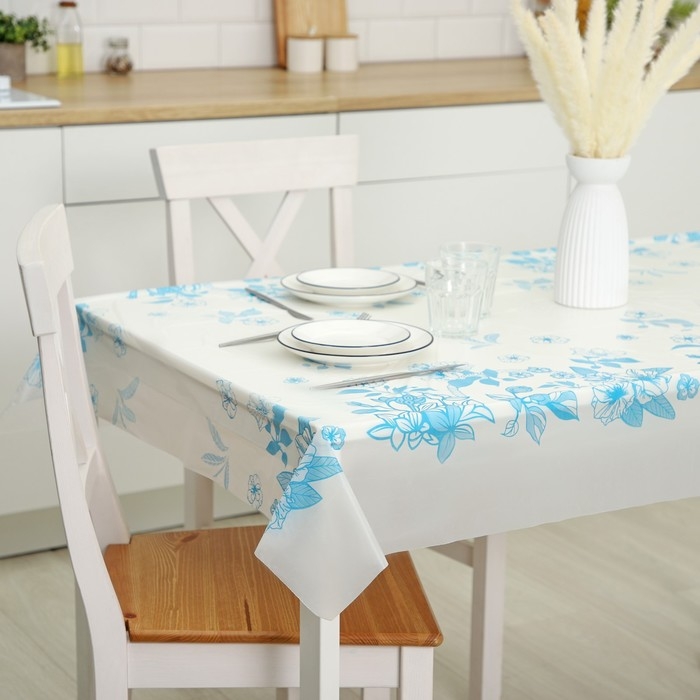 Скатерть без основы одноразовая двухсторонняя «Лилии», 110×180 см, рулон 5 шт, белая Скатерть без основы одноразовая двухсторонняя «Лилии», 110×180 см, рулон 5 шт, белая