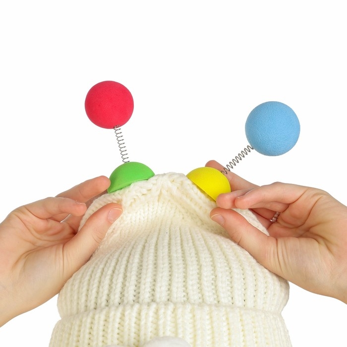 Карнавальная шапка  Карнавальная шапка "Глазастик" с рожками р-р 56-58, цвет белый