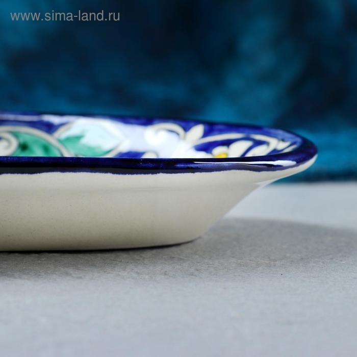 Селёдочница Риштанская Керамика  Селёдочница Риштанская Керамика "Цветы", 24 см, синяя, микс