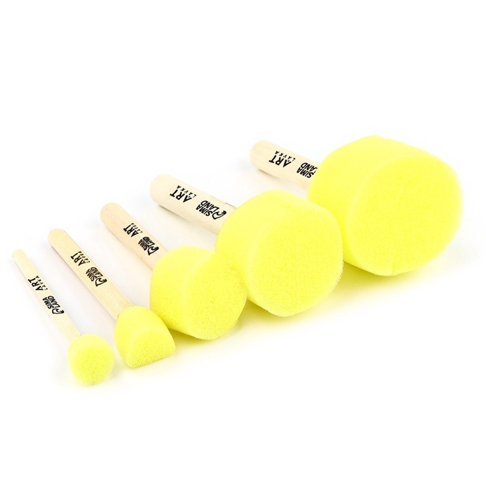 Кисть для рисования спонж набор 5 шт. «Фрида» деревянная ручка Кисть для рисования спонж набор 5 шт. «Фрида» деревянная ручка