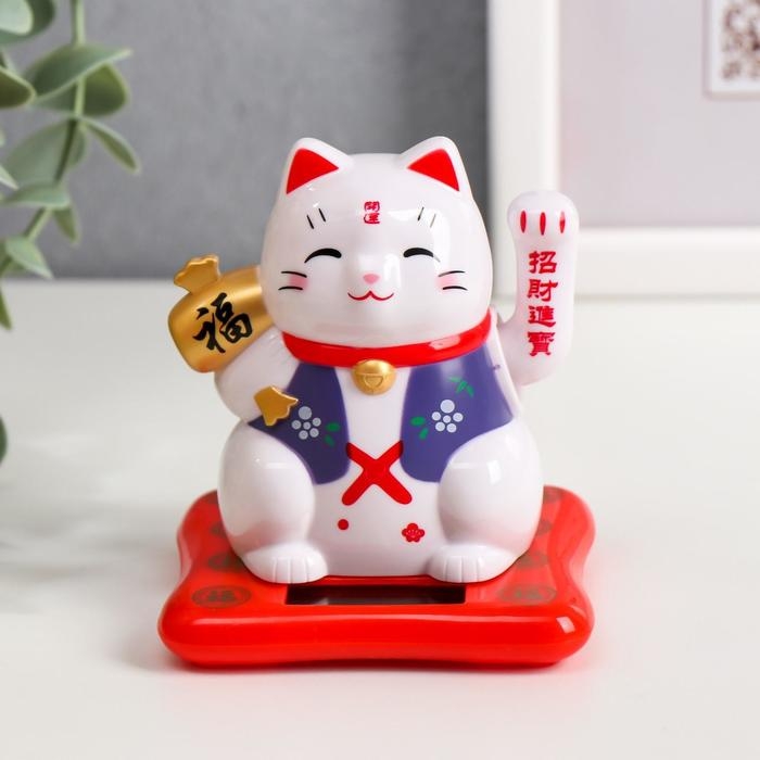 Маятник пластик от солнечной батареи Маятник пластик от солнечной батареи "Кот Манэки-нэко в жилетке" МИКС 9х7,5х7 см