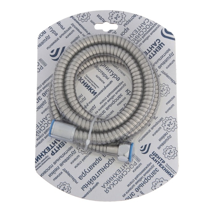 Душевой шланг  Душевой шланг "Центр Сантехники", 150 см, конусная гайка, рус/имп, нержавеющая сталь