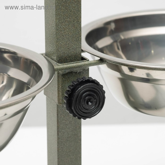 Подставка с мисками, 2 х 500 мл, высота 30 см, разборная, зелёная Подставка с мисками, 2 х 500 мл, высота 30 см, разборная, зелёная