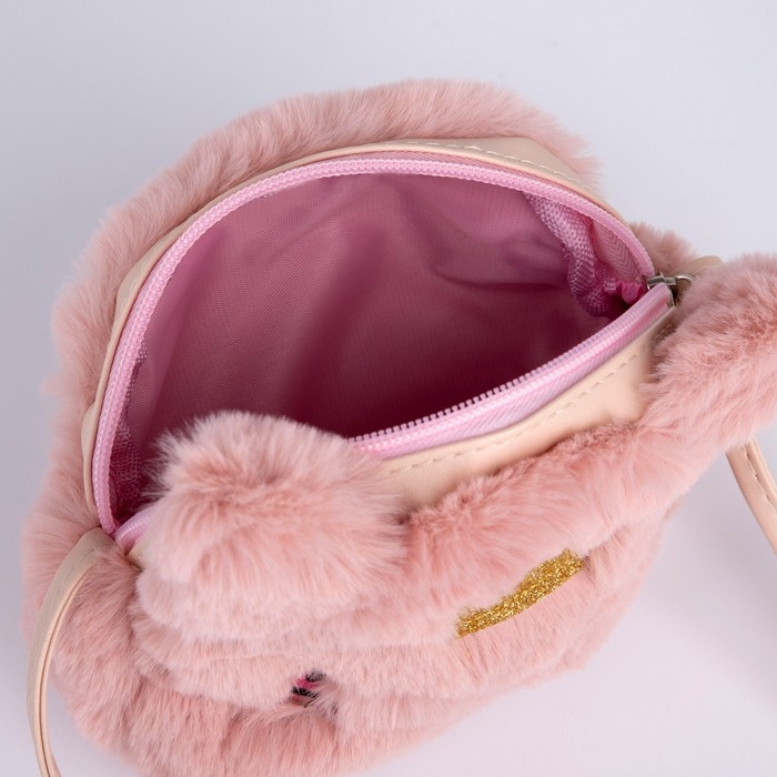 Сумка детская для девочки меховая «Кошечка», 15х12 см, цвет бежевый Сумка детская для девочки меховая «Кошечка», 15х12 см, цвет бежевый